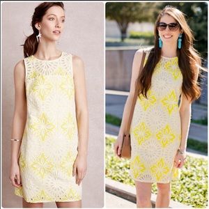 🍋Anthro Lemon Lace Midi Dress💐